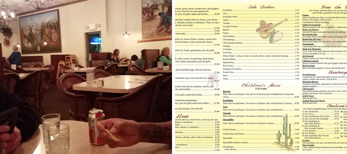 El Sol De Mexico Menu