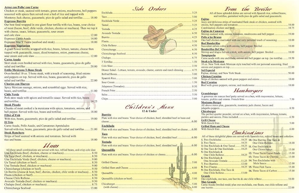 El Sol De Mexico Menu image 1